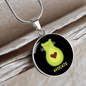 Cute Avocado Cat Circle Necklace Stainless Steel or 18k Gold 18-22"-Express Your Love Gifts