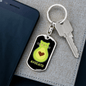 Cute Avocado Cat Keychain Stainless Steel or 18k Gold Dog Tag Keyring-Express Your Love Gifts