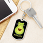 Cute Avocado Cat Keychain Stainless Steel or 18k Gold Dog Tag Keyring-Express Your Love Gifts
