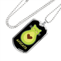 Cute Avocado Cat Necklace Stainless Steel or 18k Gold Dog Tag 24" Chain-Express Your Love Gifts
