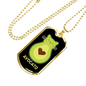 Cute Avocado Cat Necklace Stainless Steel or 18k Gold Dog Tag 24" Chain-Express Your Love Gifts
