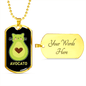 Cute Avocado Cat Necklace Stainless Steel or 18k Gold Dog Tag 24" Chain-Express Your Love Gifts
