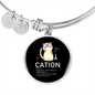 Cute Cat Caption Bracelet Stainless Steel or 18k Gold Circle Bangle-Express Your Love Gifts