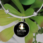 Cute Cat Caption Bracelet Stainless Steel or 18k Gold Circle Bangle-Express Your Love Gifts