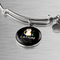 Cute Cat Caption Bracelet Stainless Steel or 18k Gold Circle Bangle-Express Your Love Gifts
