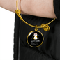 Cute Cat Caption Bracelet Stainless Steel or 18k Gold Circle Bangle-Express Your Love Gifts