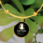 Cute Cat Caption Bracelet Stainless Steel or 18k Gold Circle Bangle-Express Your Love Gifts