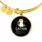Cute Cat Caption Bracelet Stainless Steel or 18k Gold Circle Bangle-Express Your Love Gifts