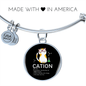 Cute Cat Caption Bracelet Stainless Steel or 18k Gold Circle Bangle-Express Your Love Gifts