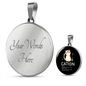 Cute Cat Caption Circle Necklace Stainless Steel or 18k Gold 18-22"-Express Your Love Gifts