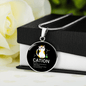 Cute Cat Caption Circle Necklace Stainless Steel or 18k Gold 18-22"-Express Your Love Gifts