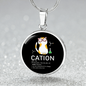 Cute Cat Caption Circle Necklace Stainless Steel or 18k Gold 18-22"-Express Your Love Gifts