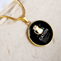 Cute Cat Caption Circle Necklace Stainless Steel or 18k Gold 18-22"-Express Your Love Gifts