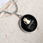 Cute Cat Caption Circle Necklace Stainless Steel or 18k Gold 18-22"-Express Your Love Gifts
