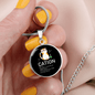 Cute Cat Caption Circle Necklace Stainless Steel or 18k Gold 18-22"-Express Your Love Gifts