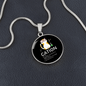 Cute Cat Caption Circle Necklace Stainless Steel or 18k Gold 18-22"-Express Your Love Gifts