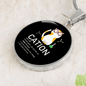 Cute Cat Caption Circle Necklace Stainless Steel or 18k Gold 18-22"-Express Your Love Gifts