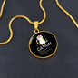 Cute Cat Caption Circle Necklace Stainless Steel or 18k Gold 18-22"-Express Your Love Gifts