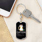 Cute Cat Cation Keychain Stainless Steel or 18k Gold Dog Tag Keyring-Express Your Love Gifts