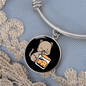 Cute Cat Drinking Bracelet Stainless Steel or 18k Gold Circle Bangle-Express Your Love Gifts