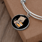 Cute Cat Drinking Bracelet Stainless Steel or 18k Gold Circle Bangle-Express Your Love Gifts