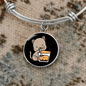 Cute Cat Drinking Bracelet Stainless Steel or 18k Gold Circle Bangle-Express Your Love Gifts