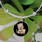 Cute Cat Drinking Bracelet Stainless Steel or 18k Gold Circle Bangle-Express Your Love Gifts
