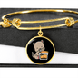 Cute Cat Drinking Bracelet Stainless Steel or 18k Gold Circle Bangle-Express Your Love Gifts