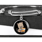 Cute Cat Drinking Bracelet Stainless Steel or 18k Gold Circle Bangle-Express Your Love Gifts