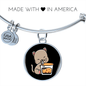 Cute Cat Drinking Bracelet Stainless Steel or 18k Gold Circle Bangle-Express Your Love Gifts