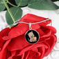 Cute Cat Drinking Circle Necklace Stainless Steel or 18k Gold 18-22"-Express Your Love Gifts