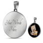 Cute Cat Drinking Circle Necklace Stainless Steel or 18k Gold 18-22"-Express Your Love Gifts