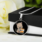 Cute Cat Drinking Circle Necklace Stainless Steel or 18k Gold 18-22"-Express Your Love Gifts