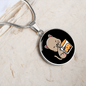 Cute Cat Drinking Circle Necklace Stainless Steel or 18k Gold 18-22"-Express Your Love Gifts