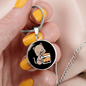 Cute Cat Drinking Circle Necklace Stainless Steel or 18k Gold 18-22"-Express Your Love Gifts
