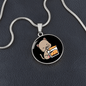 Cute Cat Drinking Circle Necklace Stainless Steel or 18k Gold 18-22"-Express Your Love Gifts
