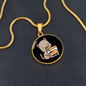 Cute Cat Drinking Circle Necklace Stainless Steel or 18k Gold 18-22"-Express Your Love Gifts