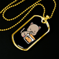Cute Cat Drinking Necklace Stainless Steel or 18k Gold Dog Tag 24" Chain-Express Your Love Gifts