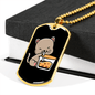 Cute Cat Drinking Necklace Stainless Steel or 18k Gold Dog Tag 24" Chain-Express Your Love Gifts