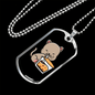 Cute Cat Drinking Necklace Stainless Steel or 18k Gold Dog Tag 24" Chain-Express Your Love Gifts