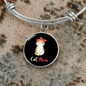 Cute Cat Mom Bracelet Stainless Steel or 18k Gold Circle Bangle-Express Your Love Gifts