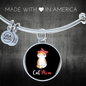 Cute Cat Mom Bracelet Stainless Steel or 18k Gold Circle Bangle-Express Your Love Gifts