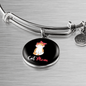 Cute Cat Mom Bracelet Stainless Steel or 18k Gold Circle Bangle-Express Your Love Gifts