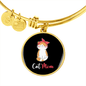 Cute Cat Mom Bracelet Stainless Steel or 18k Gold Circle Bangle-Express Your Love Gifts