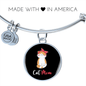 Cute Cat Mom Bracelet Stainless Steel or 18k Gold Circle Bangle-Express Your Love Gifts
