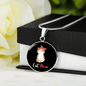 Cute Cat Mom Circle Necklace Stainless Steel or 18k Gold 18-22"-Express Your Love Gifts
