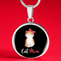 Cute Cat Mom Circle Necklace Stainless Steel or 18k Gold 18-22"-Express Your Love Gifts