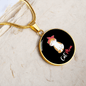 Cute Cat Mom Circle Necklace Stainless Steel or 18k Gold 18-22"-Express Your Love Gifts