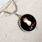 Cute Cat Mom Circle Necklace Stainless Steel or 18k Gold 18-22"-Express Your Love Gifts