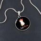 Cute Cat Mom Circle Necklace Stainless Steel or 18k Gold 18-22"-Express Your Love Gifts